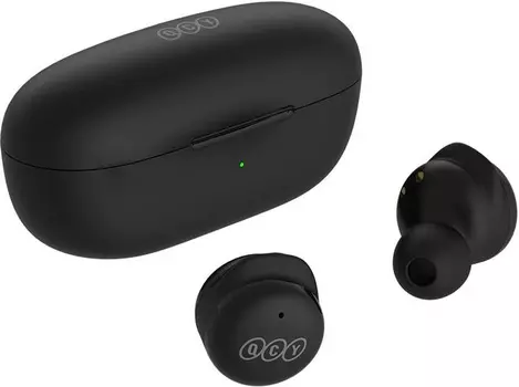 Гарнитура вкладыши QCY T17 черный беспроводные bluetooth в ушной раковине (BH21Q17A)