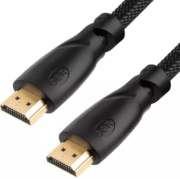 GCR Кабель 0.3m HDMI 2.0, HDR 4:2:2, Ultra HD, 4K 60 fps 60Hz/5K*30Hz, 3D, AUDIO, 18.0 Гбит/с, 28/28 AWG, OD7.3mm, тройной экран, черный нейлон (GCR-HM811-0.3m)