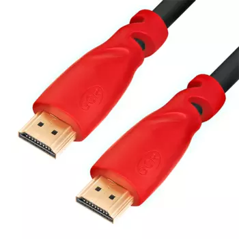 GCR Кабель 1.0m HDMI 1.4, красные коннекторы, 30/30 AWG, позолоченные контакты, FullHD, Ethernet 10.2 Гбит/с, 3D, 4K, экран (GCR-HM350-1.0m)