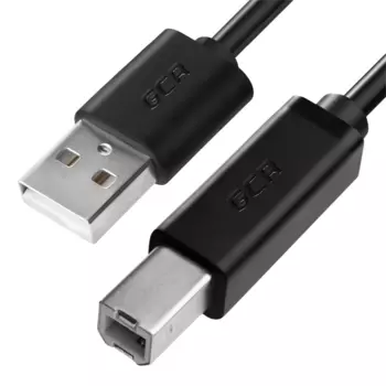 GCR Кабель 1.0m USB 2.0, AM/BM, черный, 28/28 AWG, экран, армированный, морозостойкий (GCR-UPC5M-BB2S-1.0m)