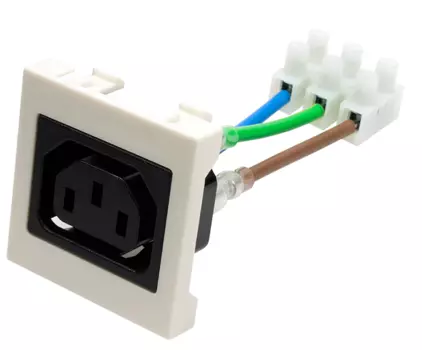 Гнездо IEC 60320 C13, 10A, 250V, формата Mosaic, 45x45 мм (LAN-SIP-23IEC-C13)