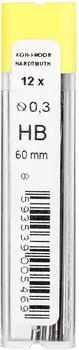 Грифель Koh-I-Noor 4132 41320HB006PK 0.3мм HB туба 12гриф.