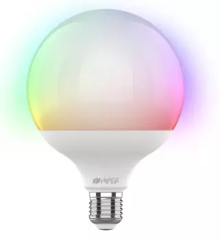 HIPER Smart LED bulb IoT LED R2 RGB/Умная LED лампочка/Wi-Fi/Е27/Globe G125/Регулируемая яркость и цвет/14Вт/2700К-6500К/1200 лм/IoT LED R2 RGB (IoT LED R2)