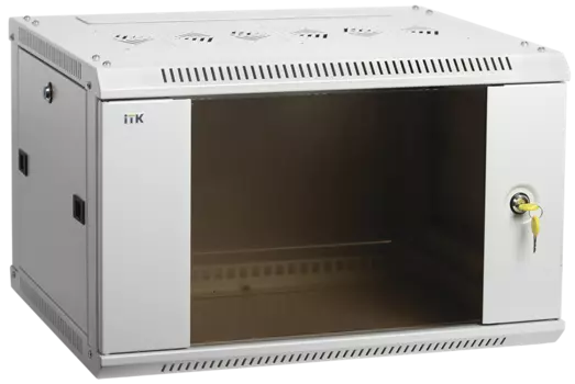 ITK Шкаф LINEA W 12U 600x450 мм дверь стекло, RAL7035 (LWR3-12U64-GF)