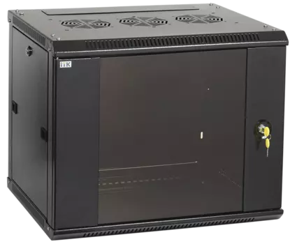 ITK Шкаф LINEA W 6U 600x600 мм дверь стекло, RAL9005 (LWR5-06U66-GF)