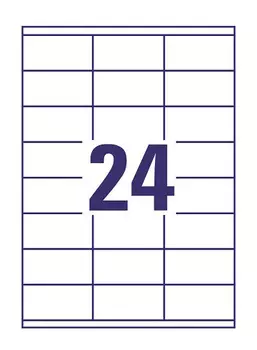 Этикетки Avery Zweckform 3422 A4 70x35мм 24шт на листе/70г/м2/100л./белый матовое самоклей. универсальная