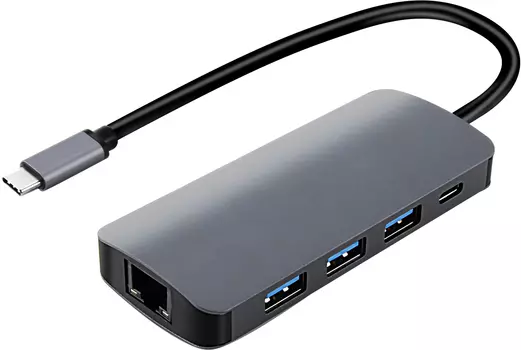 Кабель-адаптер USB3.1 Type-CM-->HDMI 4K*60Hz +3USB3.1(10Гбс)+RJ45+TF+SD+PD VCOM  VCOM CU4641