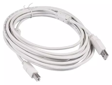 Кабель Buro USB2.0-AM/BM-5M-MG USB A(m) USB B(m) 5м феррит.кольца
