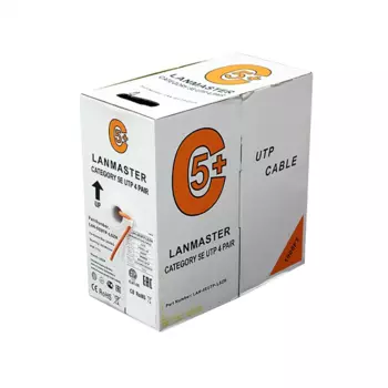 Кабель информационный Lanmaster LAN-5EUTP-LSZH-OR кат.5е U/UTP не экранированный 4X2X24AWG LSZH внутренний 305м оранжевый
