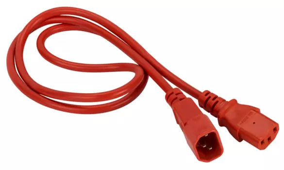 Кабель Lanmaster LAN-PP13/14-3.0-RD C13-С14 проводник.:3x0.75мм2 3м 220В 10А (упак.:1шт) красный