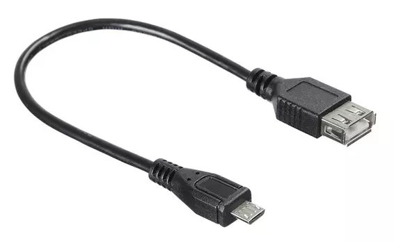 Кабель OTG Buro USB A(f) micro USB B (m) 0.2м черный