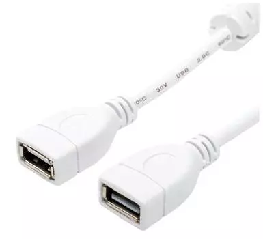Кабель USB 1.8 m (Af &lt;=&gt; Af), белый ATcom AT5647