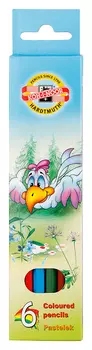 Карандаши цв. Koh-I-Noor Birds 3551 3551006002KSRV шестигран. дерево 6цв. карт.уп.