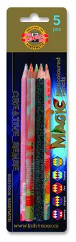 Карандаши цв. Koh-I-Noor Magic 3406 3406005001BLRU шестигран. дерево цветной корпус Jumbo блистер 5 кар.