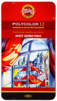 Карандаши цв. Koh-I-Noor Polycolor 3822 3822012002PL шестигран. дерево цветной корпус 12цв. мет.кор.
