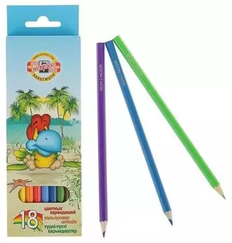 Карандаши цветные Koh-I-Noor BIRDS 3553 3553018001KSRV шестигранные 18цв. коробка/европод.