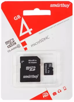 Карта памяти Smartbuy 4GB, MicroSD