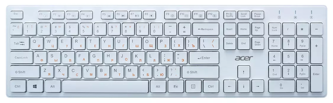 Клавиатура Acer OKW123 белый USB