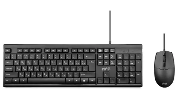 Клавиатура+мышь HIPER WIRED SET KEYBOARD/MOUSE OS-1000 BLACK (OS-1000)