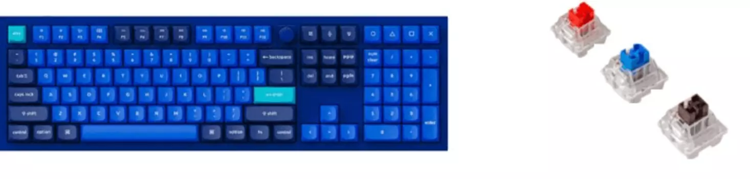 Клавиатура проводная, Q6-O2,RGB подсветка,синий свитч,104 кнопоки, цвет синий