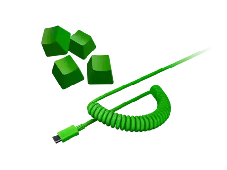 Колпачки и кабель клавиатуры Razer PBT Keycap + Coiled Cable Upgrade Set, Green (US/UK) Razer RC21-01490700-R3M1