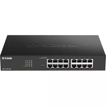 Коммутатор D-Link DGS-1100-16V2/A12, L2 Smart Switch with 16 10/100/1000Base-T ports8K Mac address, 802.3x Flow Control, 802.3ad Link Aggregation, Port Mirroring, 128 of 802.1Q VLAN, VID range (DGS-1100-16V2/A2A)