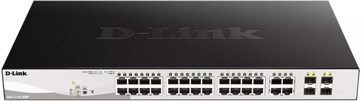Коммутатор D-Link DGS-1210-28MP/FL1A 24G 24PoE 370W управляемый