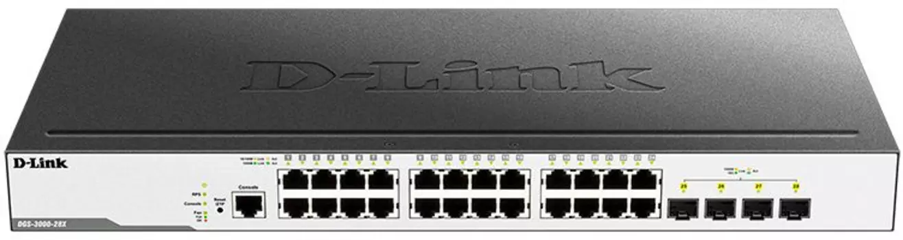Коммутатор D-Link DGS-3000-28X DGS-3000-28X/B1A 24G 4SFP+ управляемый