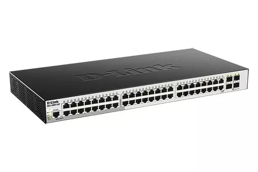 Коммутатор D-Link DGS-3000-52X/B2A,L2 Managed Switch with 48 10/100/1000Base-T ports and 4 10GBase-X SFP+ ports.16K Mac address, 802.3x Flow Control, 4K of 802.1Q VLAN, VLAN Trunking, 802.1p Priority Queues, T (DGS-3000-52X/B2A)