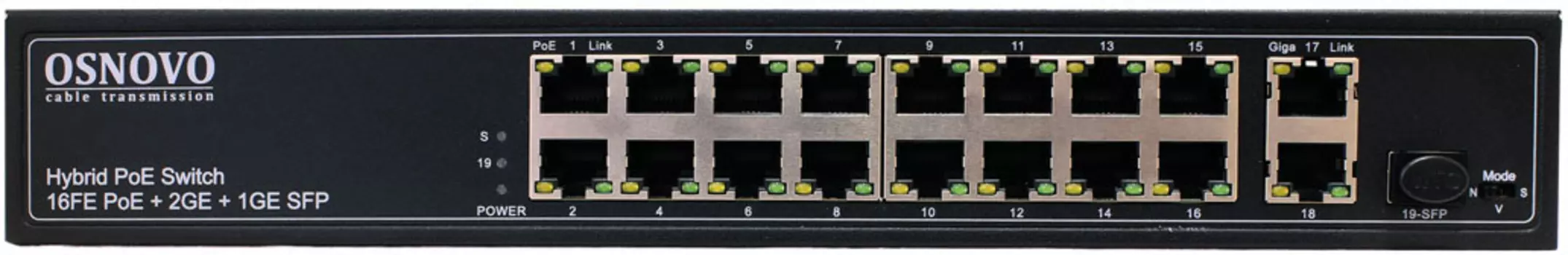 Коммутатор Osnovo SW-61621(300W) неуправляемый