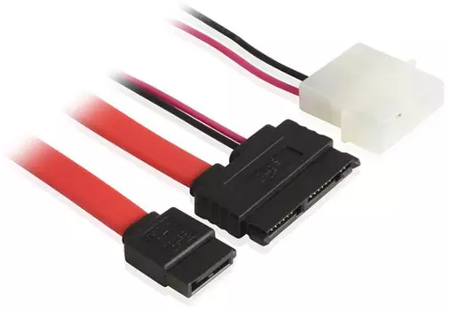 Комплект 0.5 m SATA-кабелей micro Greenconnect GC- ST307 micro SATA 16pin AM / SATAII до 3Gbps 7pin AF / Molex 4pin AM, пакет Greenconnect micro SATA - SATA II, molex 0.5м (GC-ST307)