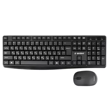 Комплект кл-ра+мышь беспров. Gembird KBS-9300 черн., 104 кл, 2.4ГГц, 1000 DPI (270753)