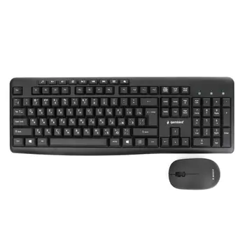 Комплект кл-ра+мышь беспров. Gembird KBS-9400 черн, м/медиа, 113кл. 2.4ГГц, 1000 DPI (270807)