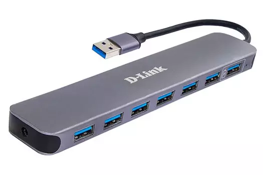 Концентратор D-Link DUB-1370/B2A, 7-port USB 3.0 Hub.7 downstream USB type A (female) ports, 1 upstream USB type A (male), support Mac OS, Windows XP/Vista/7/8/10, Linux, support USB 1.1/2.0/3.0, fast charge mode (DUB-1370/B2A)