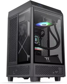 Корпус Thermaltake The Tower 100 черный без БП ATX 2x120mm 2xUSB3.0 1xUSB3.1 audio bott PSU