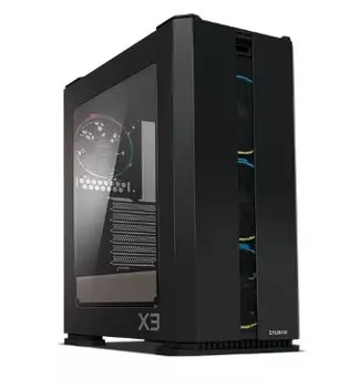 Корпус ZALMAN X3, ATX, BLACK, WINDOW, 2x3.5", 2x2.5", 2xUSB2.0, 2xUSB3.0, FRONT 3x120mm RGB, REAR 1x120mm RGB (X3 BLACK)