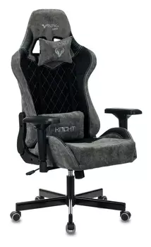 Кресло игровое Бюрократ VIKING 7 KNIGHT Fabric черный текстиль/эко.кожа с подголов. крестовина металл