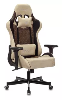 Кресло игровое Бюрократ VIKING 7 KNIGHT Fabric коричневый текстиль/эко.кожа с подголов. крестовина металл