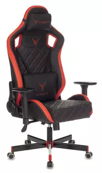 Кресло игровое Knight OUTRIDER черный/красный ромбик эко.кожа с подголов. крестовина металл