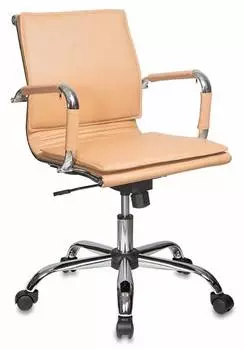 Кресло руководителя Бюрократ Ch-993-Low светло-коричневый искусственная кожа низк.спин. крестовина металл хром
