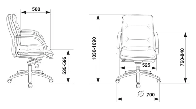Кресло руководителя Бюрократ T-9927SL-LOW слоновая кость кожа низк.спин. крестовина металл хром