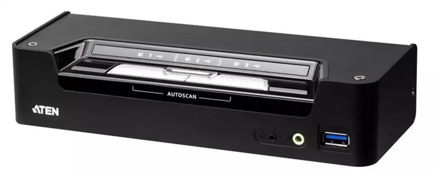 Квм перевключатель ATEN 3-Port USB-C DisplayPort KVMP Switch with PD +PSU (CS1953-AT-G)