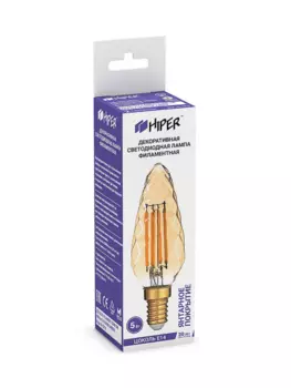 Лампочка HIPER LED DECO FILAMENT CONE 4W 480Lm E14 35105 6500K GOLD