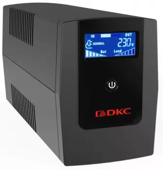 Линейно-интерактивный ИБП ДКС серии Info LCD, 600 ВА/360 Вт, 1/1, 3xIEC C13, USB + RJ45, LCD, 1x7Aч DKC INFOLCD600I