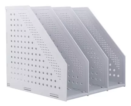 Лоток вертикальный Deli 78995LT-GREY 3отд. складной для бумаг 250х256х243мм серый пластик