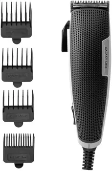 Машинка для стрижки Galaxy Line GL4108 черный 15Вт (насадок в компл:4шт)