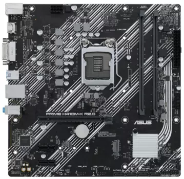 Материнская плата Asus PRIME H410M-K R2.0 Soc-1200 Intel H470 2xDDR4 mATX AC`97 8ch(7.1) GbLAN RAID+DVI+HDMI