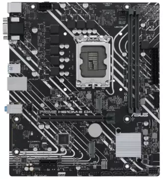 Материнская плата ASUS PRIME H610M-E D4-CSM, LGA1700, H610, 2*DDR4, DP+D-Sub + HDMI, SATA3, Audio, Gb LAN, USB 3.2*4, USB 2.0*6, COM*1 header (w/o cable), mATX ; 90MB19N0-M0EAYC (PRIME H610M-E D4-CSM)