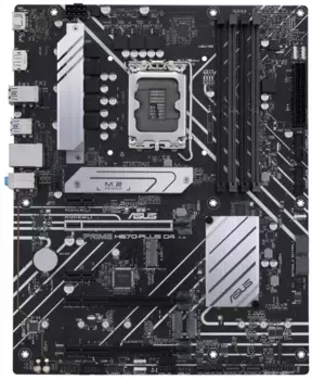 Материнская плата ASUS PRIME H670-PLUS D4, LGA1700, H670, 4*DDR4, HDMI+DP, CrossFireX, SATA3 + RAID, Audio, Gb LAN, USB 3.2*8, USB 2.0*7, COM*1 header (w/o cable), ATX; 90MB18W0-M0EAY0 (PRIME H670-PLUS D4)
