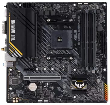 Материнская плата ASUS TUF GAMING A520M-PLUS WIFI, Socket AM4, A520, 4*DDR4, D-Sub+DVI+HDMI, SATA3 + RAID, Audio, Gb LAN, USB 3.2*7, USB 2.0*5, COM*1 header (w/o cable), mATX ;90MB17F0-M0EAY0 (TUF GAMING A520M-PLUS WIFI)